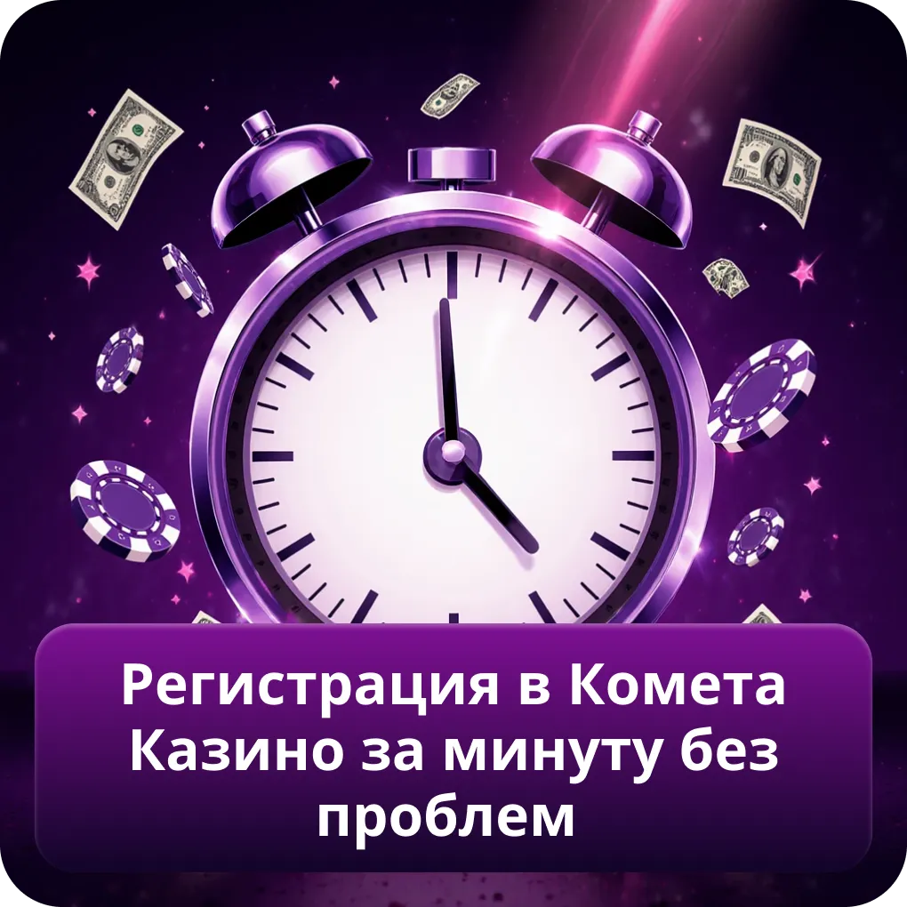 Регистрация в Комета Казино за минуту без проблем
